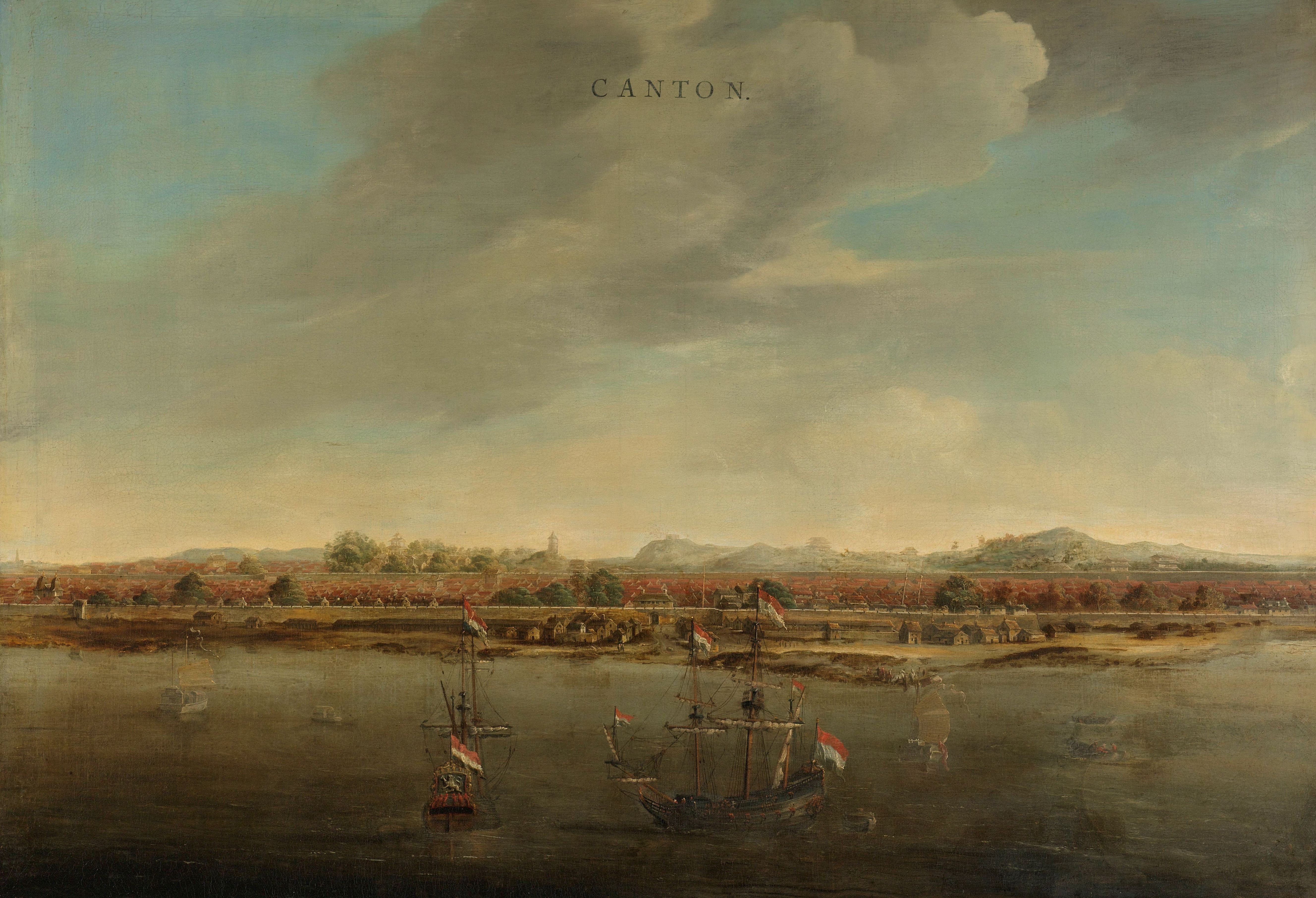 Zicht op Kanton, Johannes Vinckboons (toegeschreven aan), circa 1662, Rijksmuseum Amsterdam, SK-A-4474