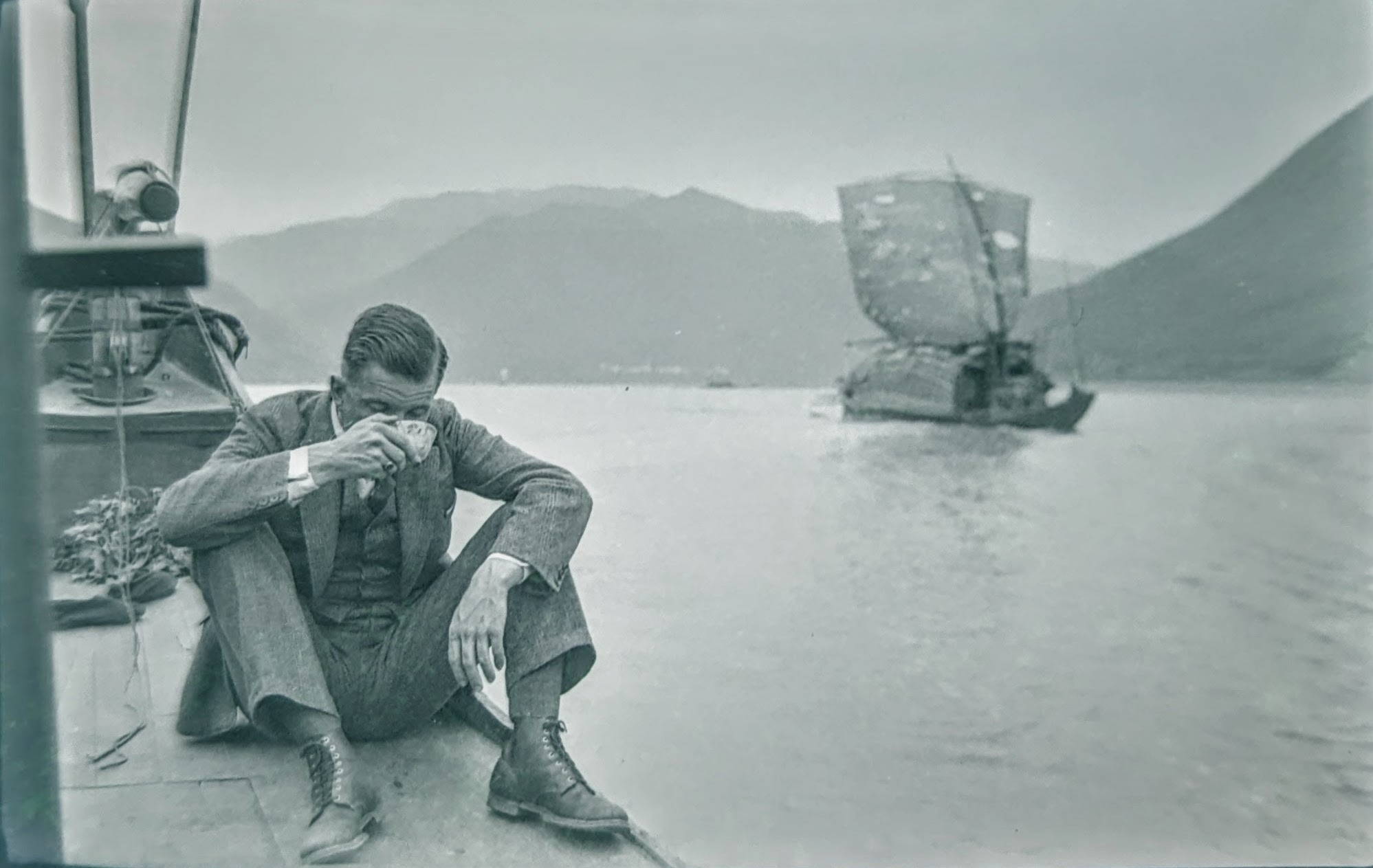 François Bourdrez in Chekiang (hedendaagse Zhejiang), China, maart 1932. 