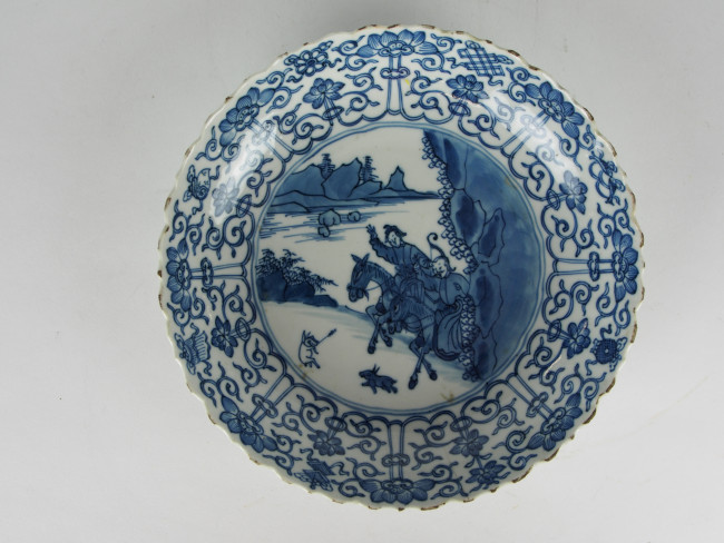 Bord, porselein, China, c. 1700, d. 22,8 cm, Collectie Museum Prinsenhof Delft, bruikleen Rijksdienst voor het Cultureel Erfgoed, inv. no. LM 2299